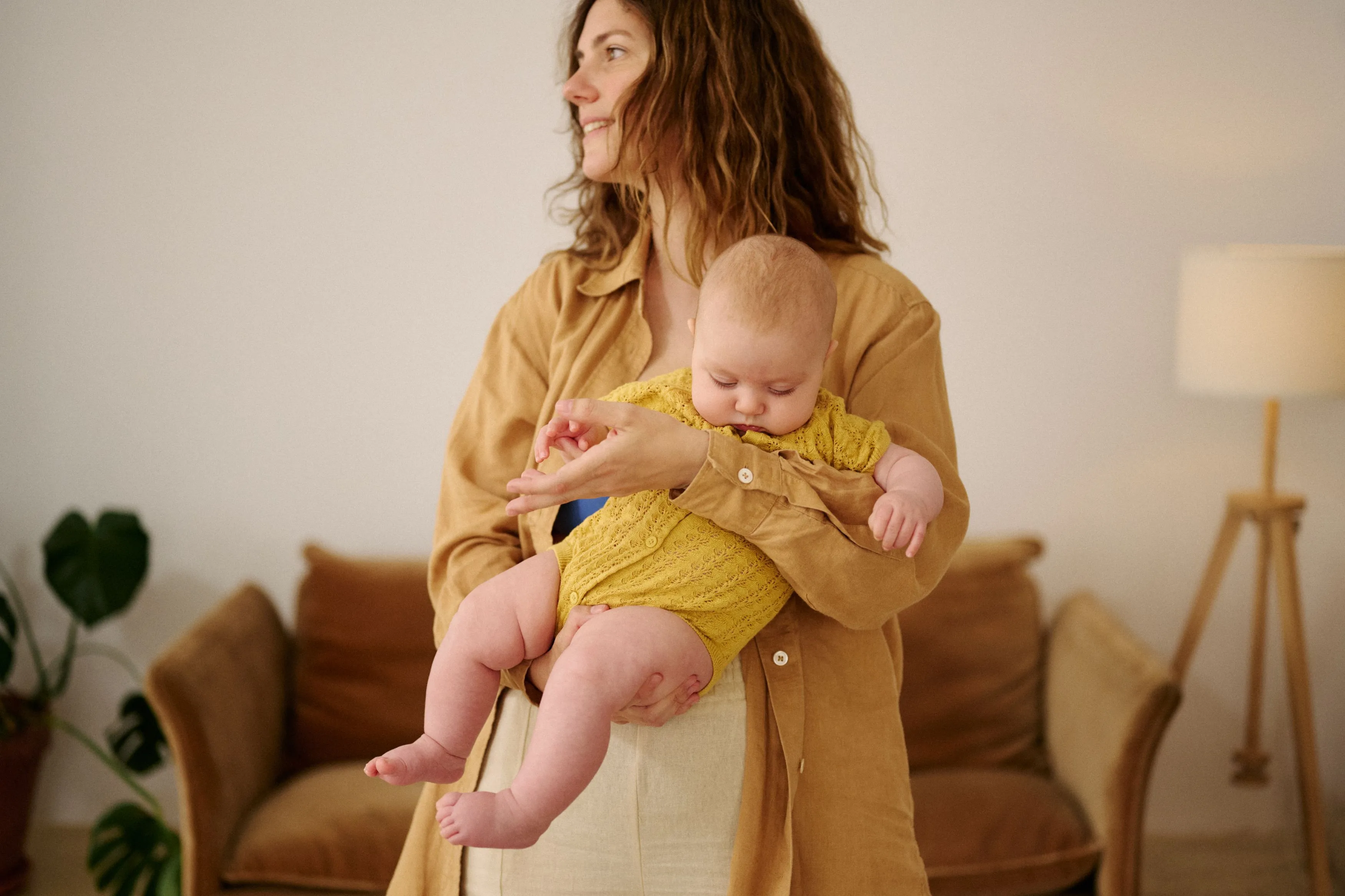 Mother holding her baby